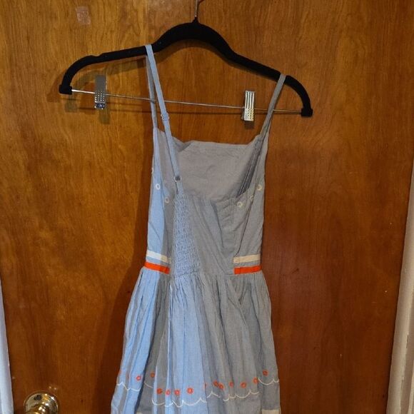 Mini Boden Blue Striped Sundress with Orange Accents - Picture 3 of 3